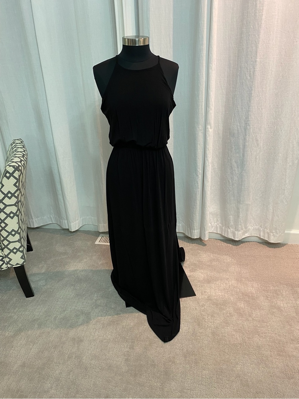 Lush Black Halter Maxi Dress